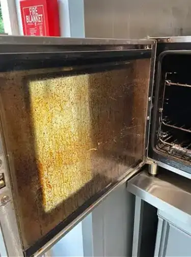 Commercial oven before cleaning